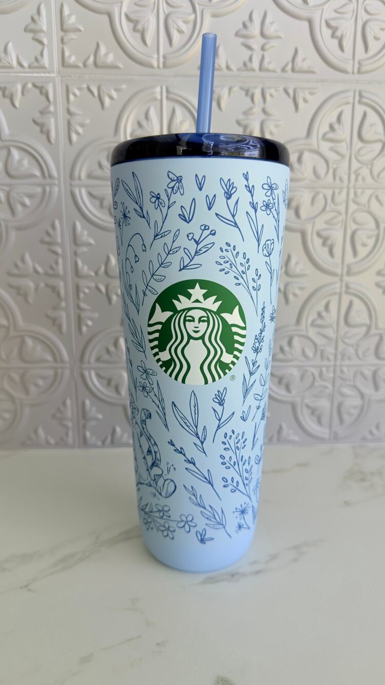 Disney Parks 2026 Winnie the Pooh & Friends Blue Starbucks Tumbler Cup 24oz New